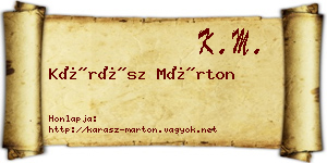 Kárász Márton névjegykártya