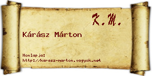 Kárász Márton névjegykártya