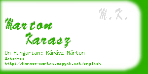 marton karasz business card